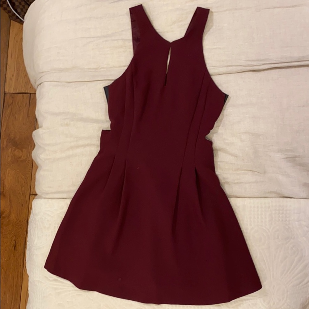 Bcbgeneration burgundy dress with leather detail